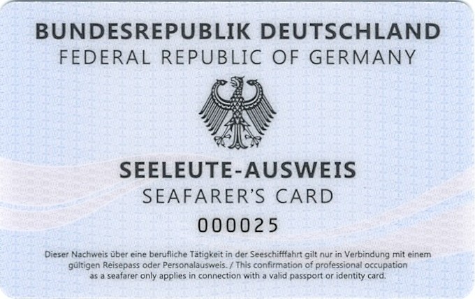 Seeleute-Ausweis (Beispiel Rückseite)